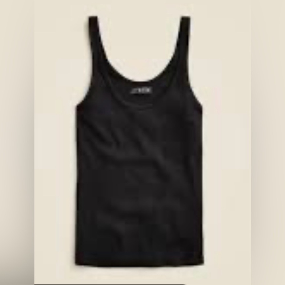 J.Crew Vintage Jersey Scoopneck Tank in black